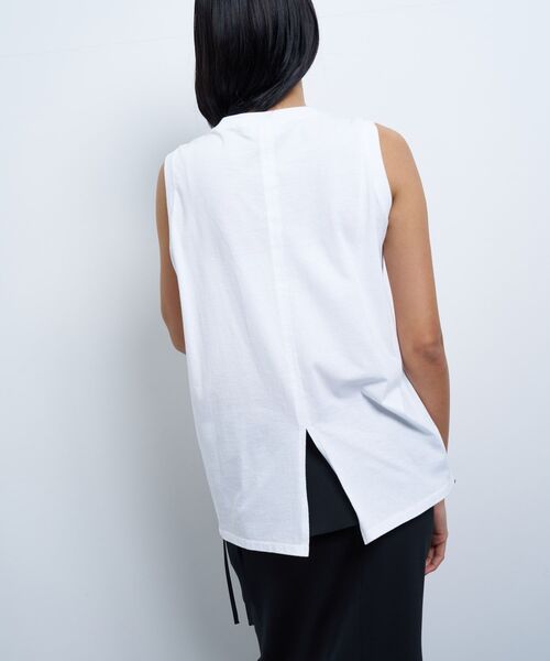 LANVIN en Bleu tシャツ ノットリボンノースリーブカットソー
