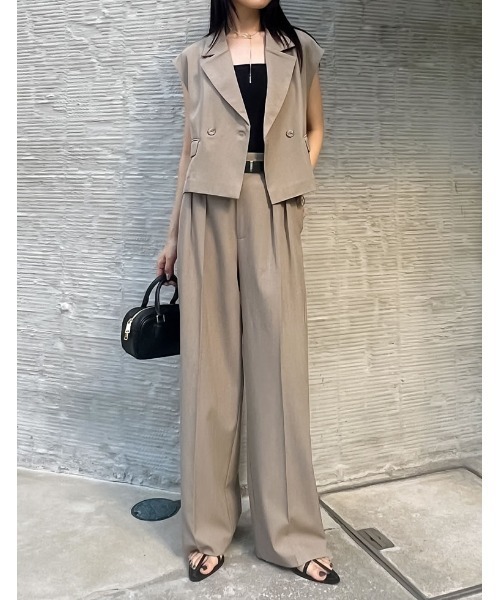 Re:EDIT ベスト ジレ ストレッチミックスツイルダブルボタン