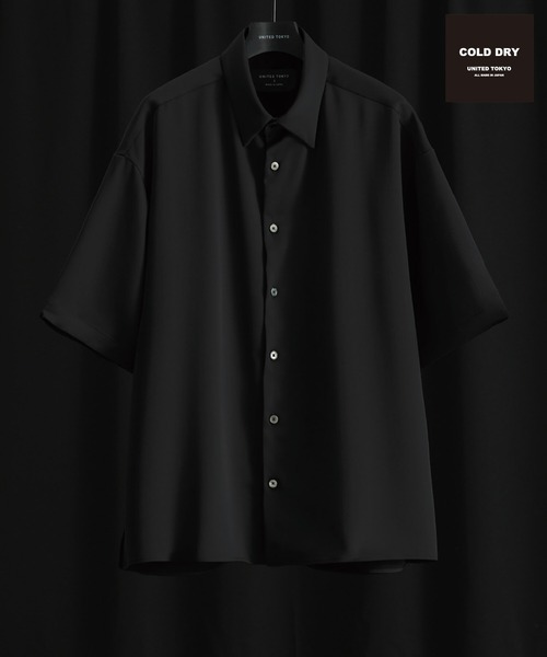 UNITED TOKYO レザー 半袖シャツ ブラック ライトレザーシャツ S/S(1 BLACK): : メンズ｜UNITED TOKYO
