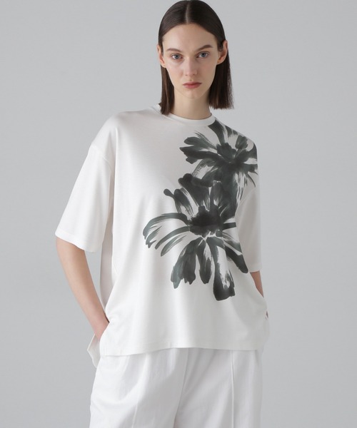 tシャツ ハイブリッドポンチプリントカットソー レディース
