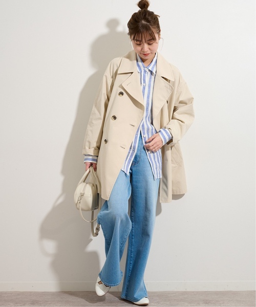 「JOURNAL STANDARD relume」 トレンチコート 36 ネイビー レディース_画像2