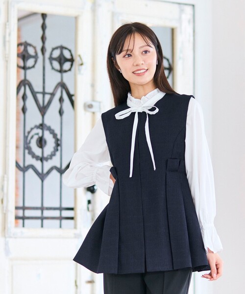 Feroux（フェルゥ） ベスト ジレ ペプラム タックジレ レディース