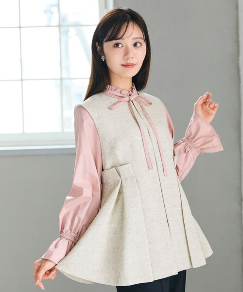 Feroux（フェルゥ） ベスト ジレ ペプラム タックジレ レディース