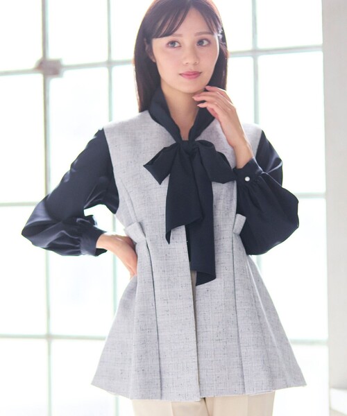 Feroux（フェルゥ） ベスト ジレ ペプラム タックジレ レディース