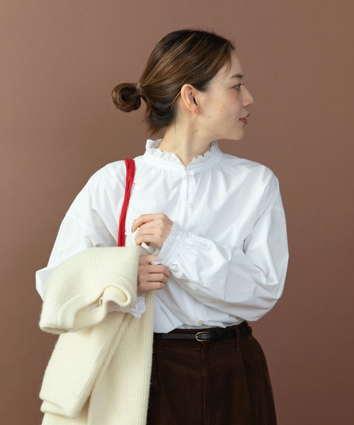 PAR ICI フリルブラウス PAR ICI（パーリッシィ） ブラウス シャツ グランジウォッシュ