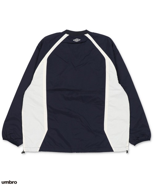UMBRO 長袖シャツ L ホワイト/レッド/ネイビー umbro サッカーシャツ 長袖 Vネック ホワイト/ネイビー/レッド