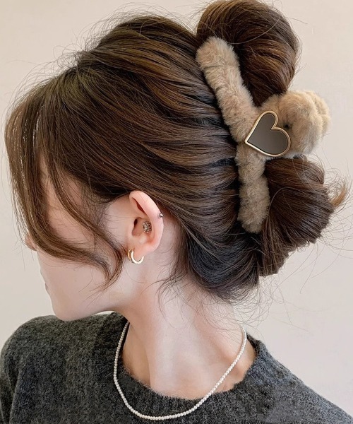 shoppinggo ヘアクリップ ヘアクリップ ハート バンスクリップ