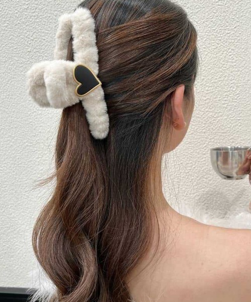 shoppinggo ヘアクリップ ヘアクリップ ハート バンスクリップ