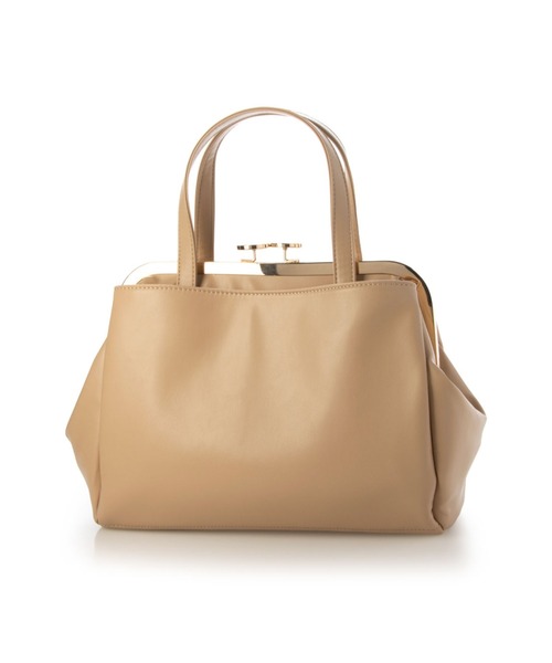 y2k MIMCO トートバッグ レザー ターンロック がま口 ベージュ 保存袋 Tomieco（トミエコ） ショルダーバッグ バッグ がま口バッグ
