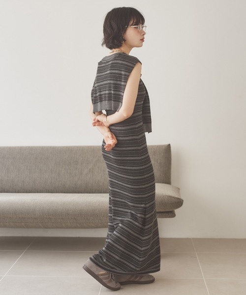 ワンピース shawl random border one piece /ショールランダムボーダー
