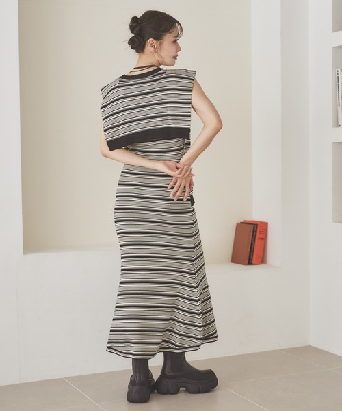 ワンピース shawl random border one piece /ショールランダムボーダー