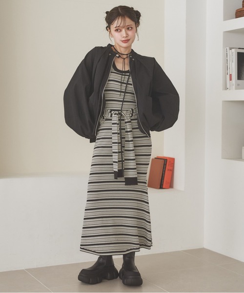 ワンピース shawl random border one piece /ショールランダムボーダー