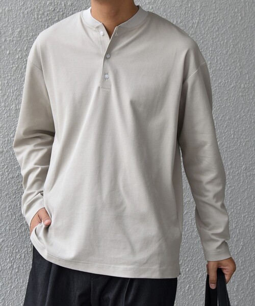 tシャツ SHIPS any:「抗菌防臭/遮熱等」マルチファンクション ヘンリーネック Tシャツ(ロンT) メンズ | SHIPS any | 22