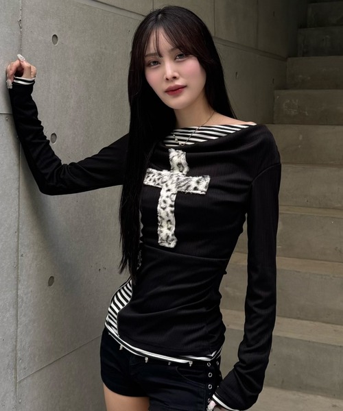 ZIPPER CLUB tシャツ fuwafuwa zip layered top レディース メンズ