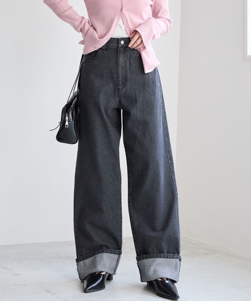 ハイウェスト デニム ルーズ チノパンツ MONO-MART（モノマート） ジーンズ デニム デニムパンツ 「速乾