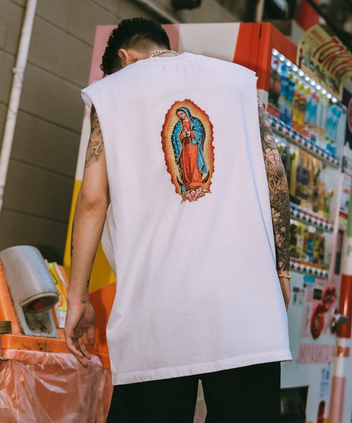 「Subciety」 ノースリーブトップス LARGE レッド メンズ_画像5