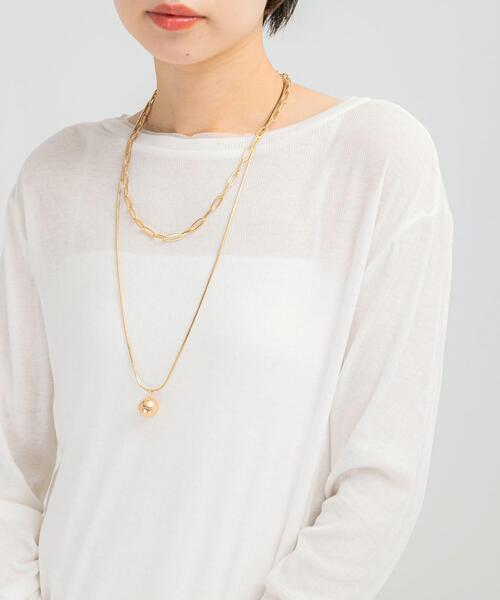 ネックレス CHIGNON　オーバル＆ボールTOPネックレス レディースの画像