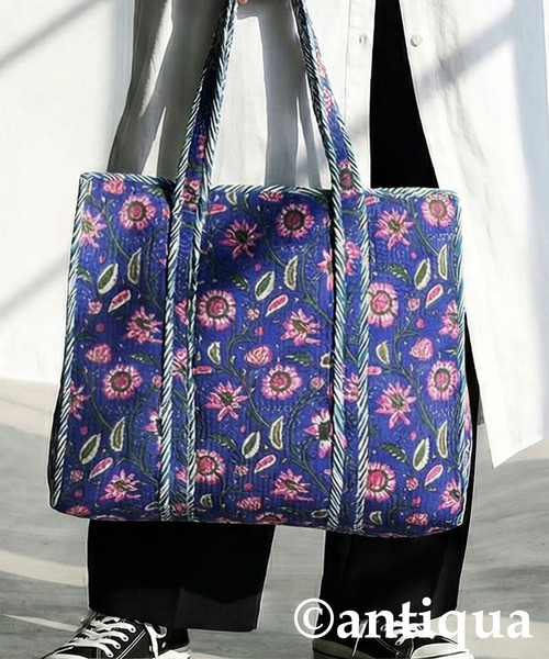 antiqua（アンティカ） トートバッグ 花柄 キルティング トートバッグ
