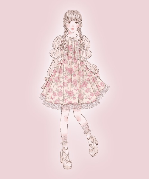 mellfy memory（メルフィーメモリー） ワンピース Rosy Floral Angelic