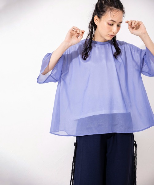 「OSMOSIS」 半袖ブラウス ONE SIZE ブラック レディース_画像3