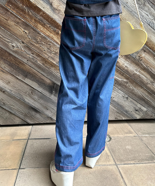 「mi via loca」 デニムパンツ FREE ライトブルー レディース_画像5