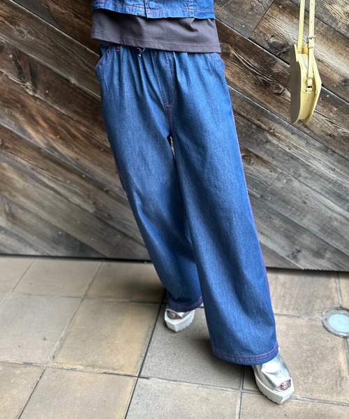 「mi via loca」 デニムパンツ FREE ライトブルー レディース_画像7