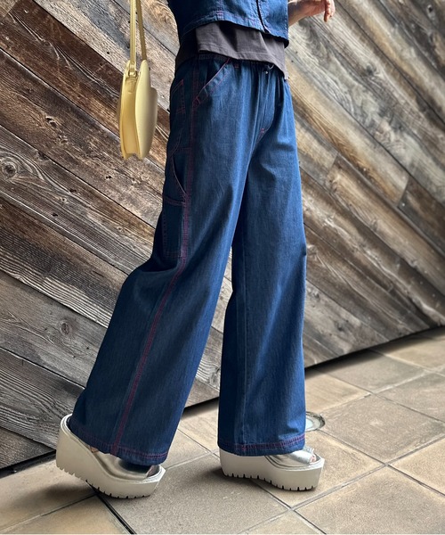 「mi via loca」 デニムパンツ FREE ライトブルー レディース_画像8