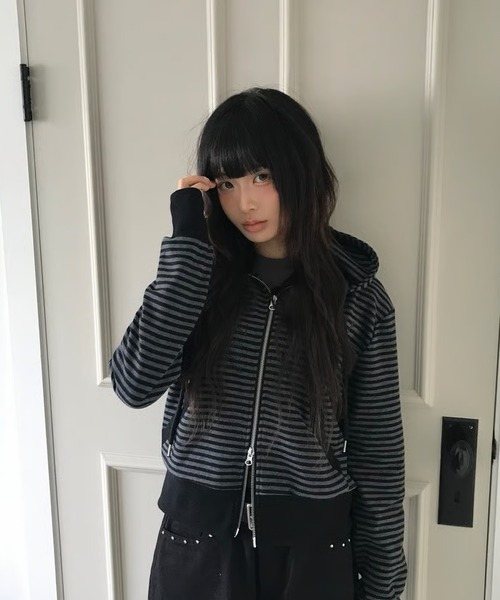 DAYDAY seoul パーカー カテゴリーロゴダブルジップフーディー