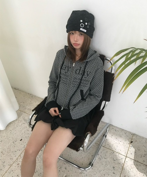 DAYDAY seoul パーカー カテゴリーロゴダブルジップフーディー