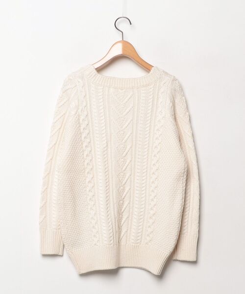 「LE CIEL BLEU」 リボン長袖ニット FREE ホワイト レディース_画像2