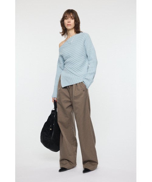 MOUSSY（マウジー） ワイドパンツ スラックス パンツ DRAWSTRING