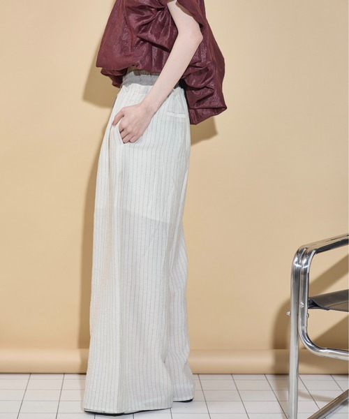 「THE YOn」 イージーパンツ FREE グレイッシュベージュ レディース_画像6