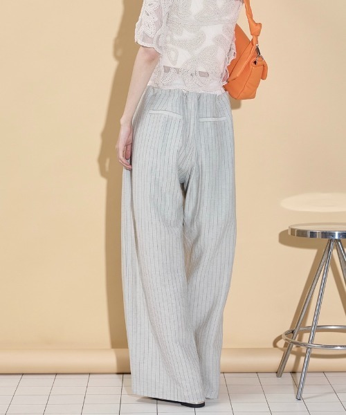 「THE YOn」 イージーパンツ FREE グレイッシュベージュ レディース_画像7