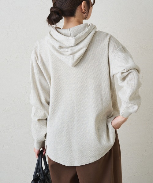 pual ce cin パーカー ワッフルレイヤードパーカー レディース