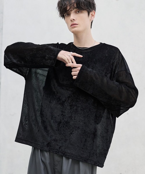 即購可　lonely boy ベロア　シャツ GB0424/SH08 : Glamorous Shade Velour Shirt / グラマラスシェイド