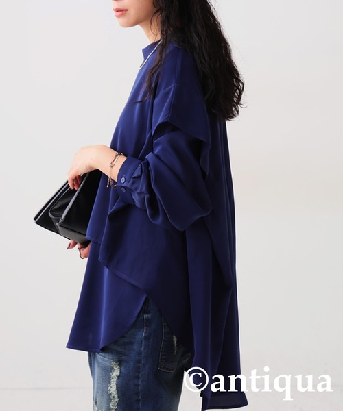 「antiqua」 長袖ブラウス P ブラック レディース_画像4