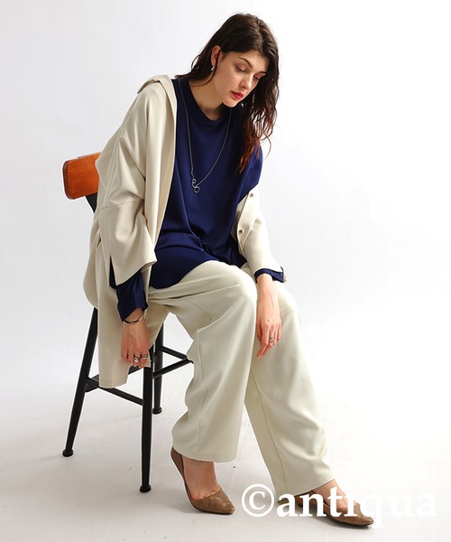 「antiqua」 長袖ブラウス P ブラック レディース_画像8