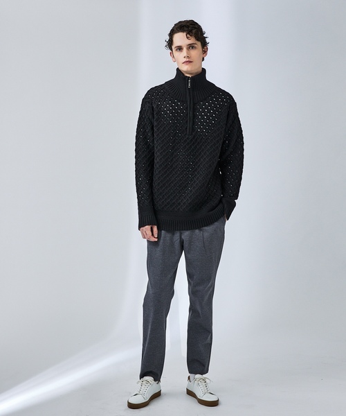 「ABAHOUSE」 長袖ニット 44 アイボリー メンズ_画像4