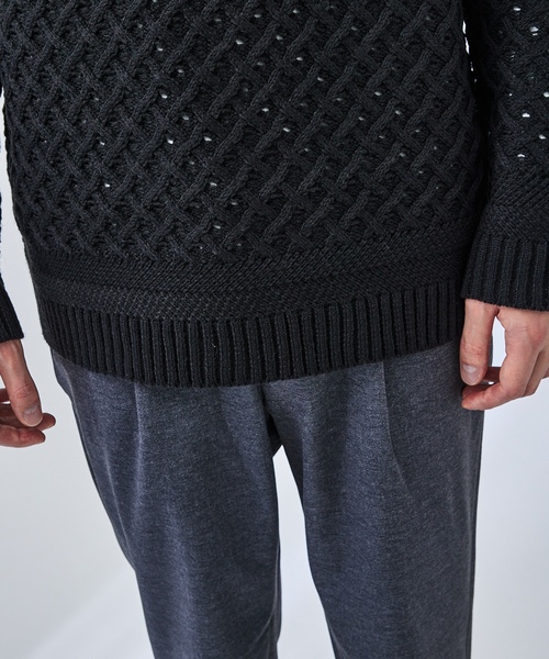 「ABAHOUSE」 長袖ニット 44 アイボリー メンズ_画像9