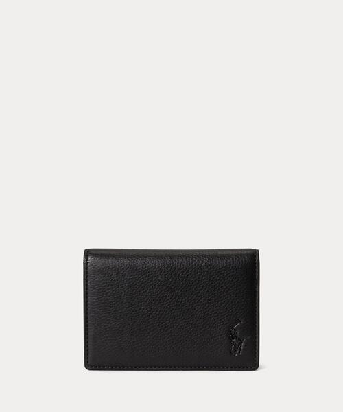 【極美品】ローレンラルフローレン ケース カードケース レザー ブラック POLO RALPH LAUREN（ポロ・ラルフローレン） カードケース レザー