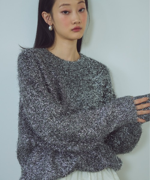 「paravion」 長袖ニット FREE シルバー レディース_画像6