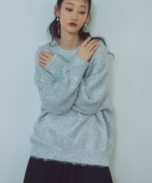 「paravion」 長袖ニット FREE シルバー レディース_画像8