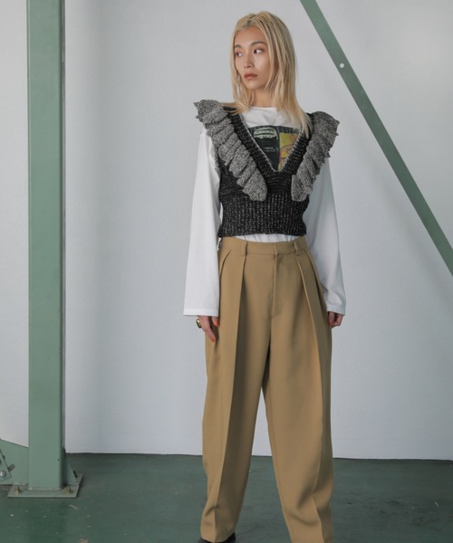 「mici」 ノースリーブニット FREE ブラック レディース_画像3