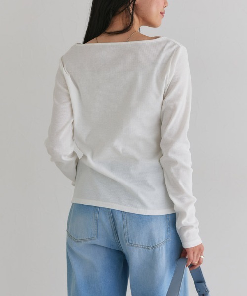Pierrot（ピエロ） tシャツ ドレープデザインテレコリブカットソー