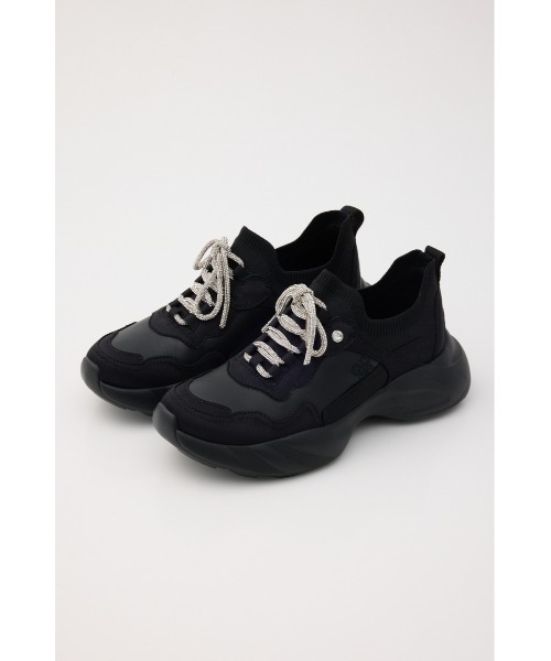 未使用　STACCATO スタッカート　厚底スパンコールスニーカー 黒 22.5 STACCATO（スタッカート） スニーカー ドルチェライトドールスニーカー
