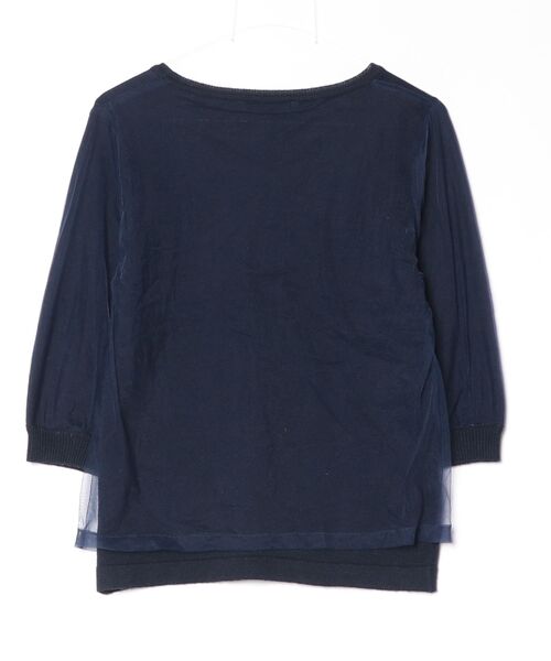 「Unaca」 7分袖ニット 38 ネイビー レディース_画像2