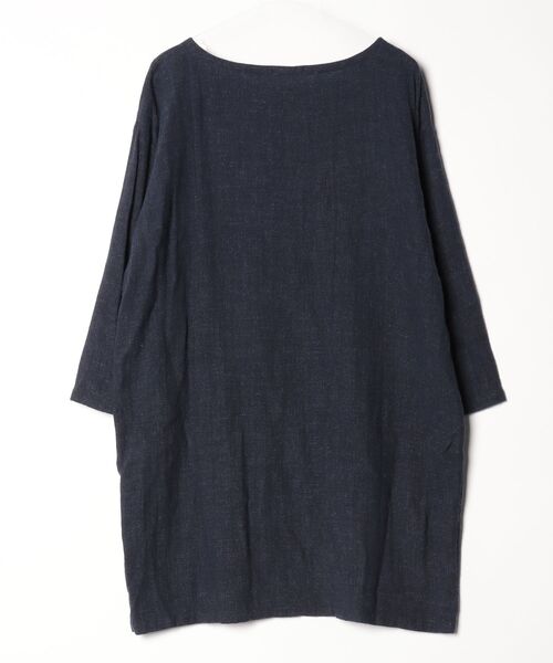 「fog linen work」 長袖ワンピース - ネイビー レディース_画像2