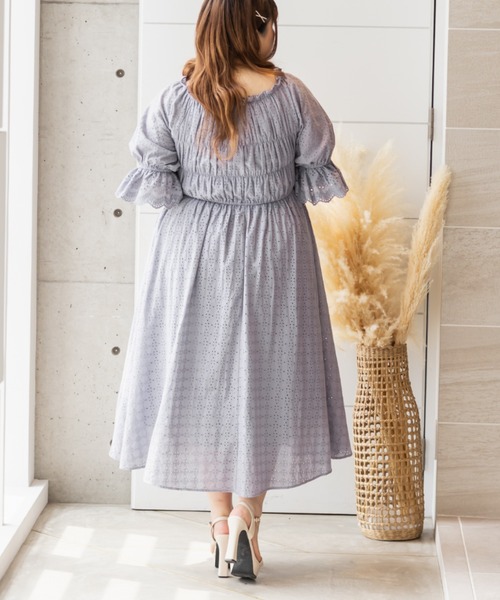 「CLETTE」 半袖ワンピース LL オフホワイト レディース_画像6