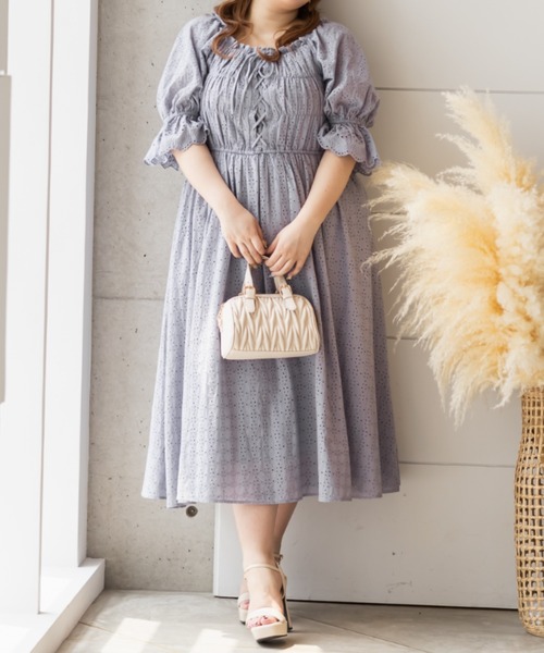 「CLETTE」 半袖ワンピース LL オフホワイト レディース_画像7