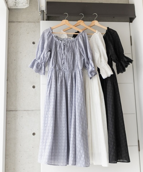 「CLETTE」 半袖ワンピース LL オフホワイト レディース_画像8